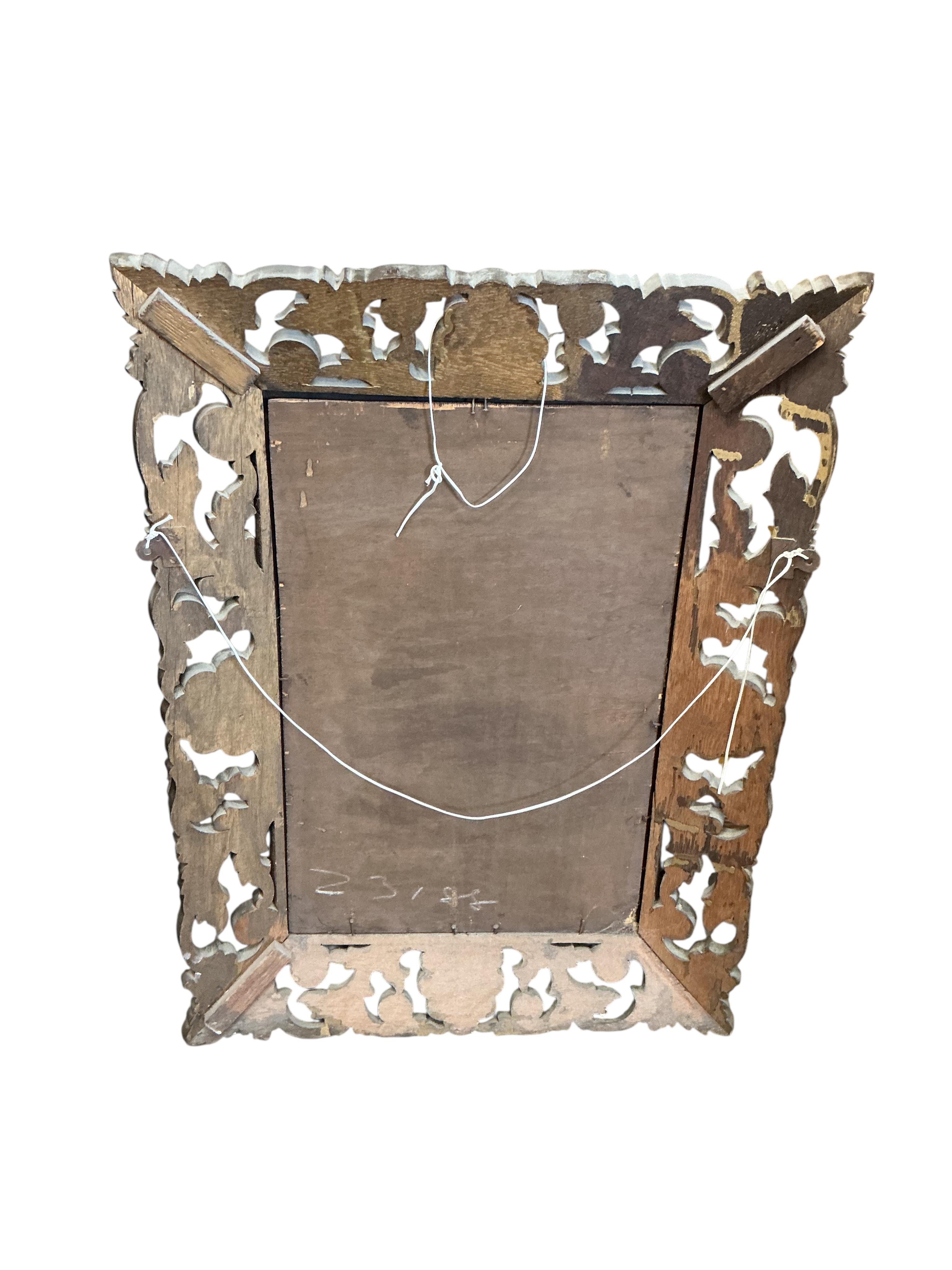 A French carved wood gilt painted rectangular wall mirror, width 59cm, height 80cm